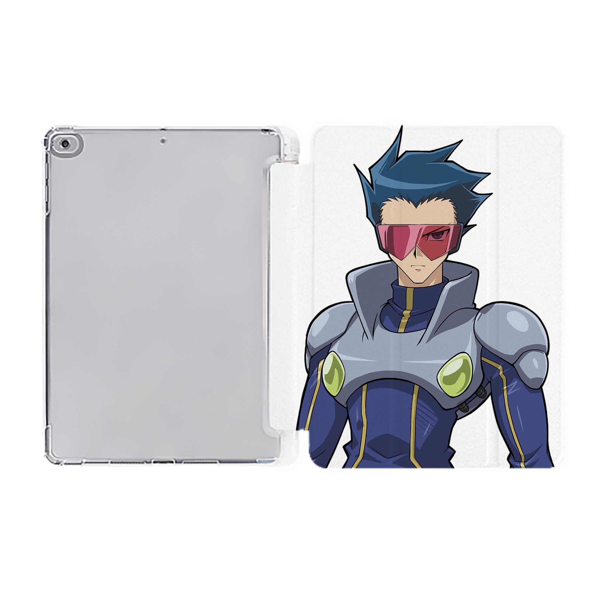 （画像用） 遊☆戯☆王 Yu-Gi-Oh! IPad ケース ペン収納付き 三つ折りスタンド PUレザー×シリコン 対応機種9.5/10.5/10.9インチ